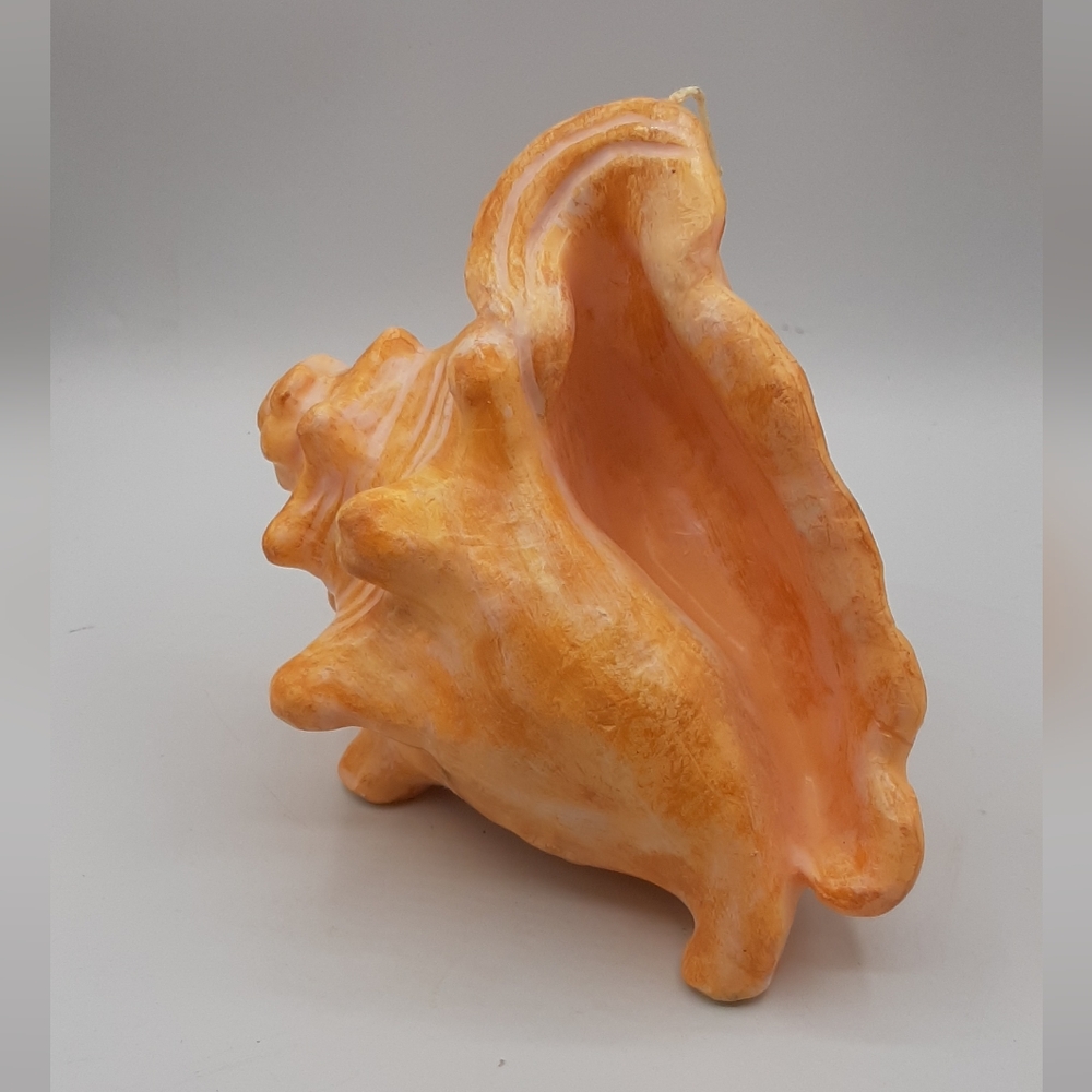 Vintage Conch Sea Shell Candle Large Handmade 7 in Long Home Decor Beachware